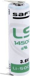 Bateria AA Saft LS145003PFRP, 3.6 V, 2600 mAh, litowe, U-piny do lutowania, 1 szt.