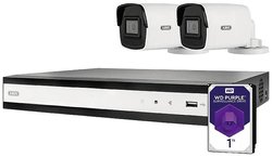 ABUS Performance Line 4-Kanal PoE Set TVVR36422T LAN IP-Zestaw monitorujący 4-kanałowy z 2 kamerami 1920 x 1080 px