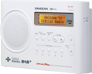 Radio przenośne Sangean DPR-69+ DAB+, UKW funkcja ładowania akumulatora biały