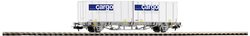 Wagon kontenerowy Piko H0 58732 Wagon kontenerowy pocztowy H0 z 2x 20`Container Cargo Domino firmy SBB