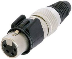 Złącze męskie XLR NC4FX-HD Neutrik NC4FX-HD złącze żeńskie proste Ilość styków: 4 srebrny 1 szt.