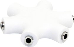 LogiLink CA1088  Jack Audio Przejściówka, adapter [3x złącze żeńskie jack 3,5 mm - 3x złącze żeńskie jack 3,5 mm] biały