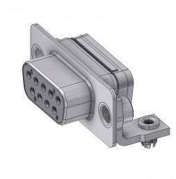 Złącze żeńskie D-Sub Deltron Connectors DTS 09 SYCSMD2 UN, rzędy: 2, styki: 9, 90 °, 1 szt.
