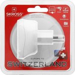 Adapter podróżny Skross 1.500205 wtyczka szwajcarska, 10A/250 V, biały