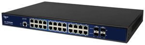Przełącznik ALLNET w pełni zarządzany 26 portów Gigabit / 22x LAN / 4x SFP / bez wentylatora / 19", / ",ALL-SG8626M", Allnet ALL-SG8626M Switch sieciowy zarządzalny 26 Portów 10 / 100 / 1000 MBit/s