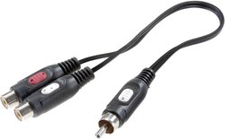 SpeaKa Professional SP-7869820  Cinch Audio Adapter Y [1x złącze męskie RCA/cinch - 2x złącze żeńskie RCA/cinch] czarny