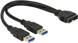 Przejściówka, adapter USB Delock 83910 83910, [2x złącze męskie USB-A 3.2 (USB 3.0) - 1x złącze męskie USB 3.2 19-pin (USB 3.0)]