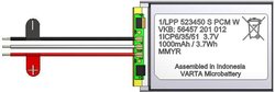 Akumulator specjalny Varta 56457201012, LiPo, 1000 mAh, 3.7 V, 1 szt.