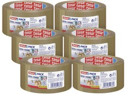 tesapack Ultra Strong w paczce 6 szt. - Taśmy samoprzylepne z PVC do mocnego pakowania i bezpiecznego wiązania - brązowe - 6 rolek po 66 m każda Taśma pakowa tesa  57177 ULTRA STRONG (D x S) 66 m x 50 mm 66 m 6 szt.