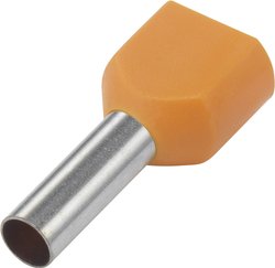 Podwójna końcówka TRU COMPONENTS TE050-08OR 1091317, z częściową izolacją , 0.50 mm² x 8 mm, 100 szt.