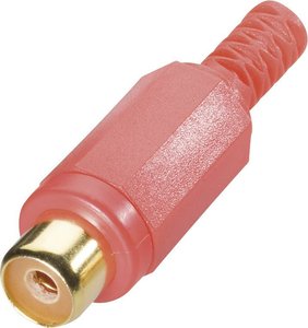 Złącze męskie RCA/Cinch 0105002/T BKL Electronic 0105002/T złącze żeńskie proste Ilość styków: 2  czerwony 1 szt.