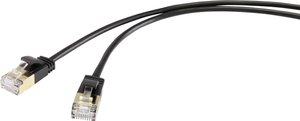 Kabel LAN Renkforce RF-4538184, 1 szt., RJ45, CAT 8.1, F/FTP, 0.25 m, czarny