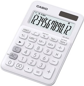 Casio MS-20UC  Kalkulator stołowy biały Wyświetlacz: 12 energią słoneczną, bateryjne (S x W x G) 105 x 23 x 149.5 mm