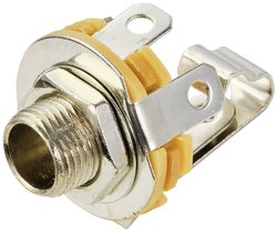 Złącze męskie jack 6,35 mm TRU COMPONENTS TC-10336004, niklowany, złącze żeńskie do wbudowania pionowego, 1 szt.