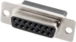 Listwa żeńska D-Sub econ connect BU15CR, rzędy: 2, styki: 15, 180 °, 1 szt.