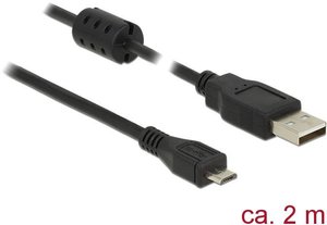 Kabel USB Delock DELOCK Kabel USB 2.0 Typ-A>Micro-B 2,0 m, USB 2.0, Złącze męskie USB-A, Złącze męskie USB Micro-B, 2.00 m
