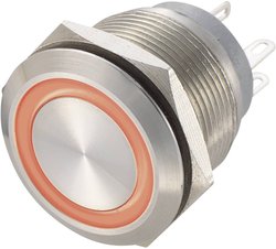 Przycisk wandaloodporny chwilowy TRU COMPONENTS GQ22-11WE/R-G/12V, 1 x wył/(wł), IP67, 1 szt.