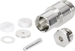 Złącze N Telegartner J01021H0097, 50 Ohm, do zaciskania/lutowania, mosiądz złocony