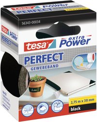 tesa extra Power® Perfect taśma tekstylna — do wymagających zastosowań wewnętrznych i zewnętrznych, maksymalna siła klejenia, odporna na warunki atmosferyczne Taśma materiałowa tesa® extra Power 56343-00034-03, 1 szt.