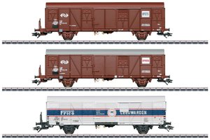 Wagon chłodnia Märklin 47316 H0 zestaw 3 wagonów towarowych Gbs 14 m firmy Frico z NS