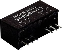 Przetwornica napięcia DC/DC MeanWell serii SPB09 SIP8 / SIL8 Single Case: Moc wyjściowa 2:1: 9 W. Moduł przetwornicy DC/DC Mean Well SPB09A-12 SPB09A-12, 9 W, 750 mA, 1 szt.