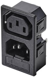 Złącze męskie IEC TRU COMPONENTS TC-10088388, styki: 3, 250 V, 10 A, 1 szt.