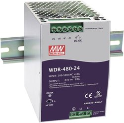 Zasilacz na szynę DIN Mean Well WDR-480-24, 24 V/DC, 20 A, 480 W