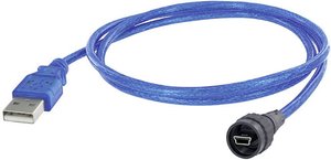 Kabel USB encitech 1310-0009-03, USB 2.0, Złącze męskie USB Mini-B, Złącze męskie USB-A, 5.00 m