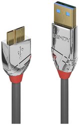 Kabel USB LINDY, USB 3.2 Gen1 (USB 3.0), Złącze męskie USB-A, Złącze męskie USB Micro-B 3.0, 0.50 m