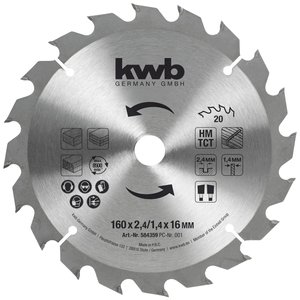 Brzeszczot do płyt wiórowych do ręcznej pilarki tarczowej Ø 160 x 16 mm Tarcza tnąca kwb  160 x 16 mm 1 szt.