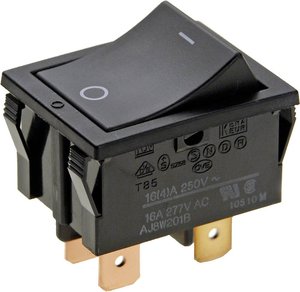 Przełącznik Panasonic AJ8W201BF, 250 V/AC, 16 A, 2 x wył/wł, zatrzask, 1 szt.
