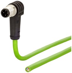 Kabel M12 Industrial Ethernet, kodowanie D, 5,0 m, wtyk M12 kątowy - wolny koniec kabla, PUR Kabel LAN Metz Connect 142M1D90050, 1 szt., M12, CAT 5e, SF/FTP, 5.00 m, zielony