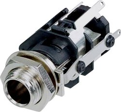 Złącze męskie jack 6,35 mm Rean AV RJ5VM-S-CON RJ5VM-S-CON, posrebrzany, złącze żeńskie do wbudowania pionowego, 1 szt.