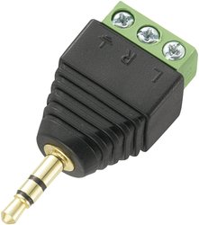 Złącze męskie jack 3,5 mm TRU COMPONENTS LT-PJ-3.5 737635, złocony, złącze męskie proste, 1 szt.