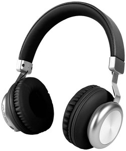 BAXX / SW Zestaw słuchawkowy stereo Bluetooth z HSP, HFP, A2DP i AVRCP w kolorze czarnym Słuchawki Over Ear Monacor BAXX/SW BAXX/SW  czarny, srebrny
