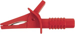 Złącze krokodylowe Cliff CRC/01, czerwone, 4 mm, 10 A, CAT
