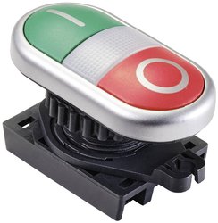 Przycisk podwójny TRU COMPONENTS S2TR-P1W zielony, czerwony 1 szt.