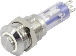 Przełącznik wciskany TRU COMPONENTS LAS4GQH-11ZE/W/24V/S TC-6647620, 12 mm, 48 V, 2 A, 1 szt.