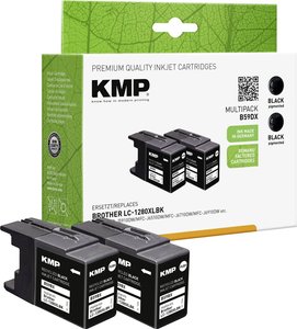 Wkład atramentowy KMP do Brother MFC-J430W / MFC-J625DW2x LC-1280XLBK czarny atrament KMP B59DX 1524,4021, 1 szt.