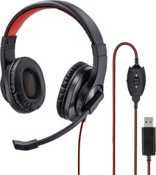 Zestaw słuchawkowy Over Ear Hama HS-USB400 139927 Stereo czarny, czerwony