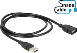 Przedłużacz Delock ShapeCable złącze męskie USB 2.0 typu A na złącze żeńskie USB 2.0 A, 1 m Kabel USB Delock, USB 2.0, Złącze męskie USB-A, Złącze żeńskie USB-A, 1.00 m