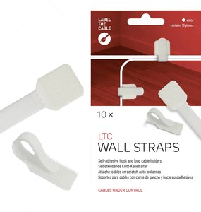 Uchwyt kablowy z etykietą z samoprzylepnego rzepu, prowadzenie kabli, białe zaciski kablowe 10 sztuk Ściana LTC Uchwyt kablowy Label the Cable 3120, ( dł. x szer.) 90 mm OhmOhmx 29 mm, Zawartość: 10 s