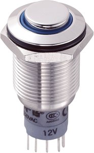 Przycisk wandaloodporny chwilowy TRU COMPONENTS LAS2GQH-11E/B/12V/S/P, 1 x wł/(wł), 1 szt.