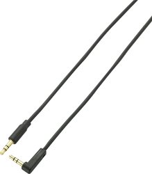 SpeaKa Professional kabel przyłączeniowy do złączy jack wtyk jack 90° 3,5 mm / wtyk jack 3,5 mm, czarny 1 m Kabel Jack SpeaKa Professional SP-7870060 pozłacane styki, oplot SuperSoft 1.00 m