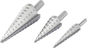 TOOLCRAFT HSS Zestaw wierteł stożkowych stopniowych 3x 4 - 20 mm, 4 - 12 mm, 6 - 30 mm 6 mm, 8 mm, 10 mm