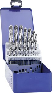 Zestaw wierteł spiralnych, 25 części DIN 338 Typ N HSS-G Zestaw wierteł krętych do metalu Exact 32004 1 zest.