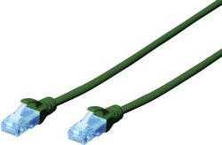 Kabel krosowy DIGITUS Professional CAT 5e U-UTP, AWG 26/7, skrętka, dł. 0,5 m, zielony kabel LAN Digitus DK-1512-005/G, 1 szt., RJ45, CAT 5e, U/UTP, 0.50 m, zielony