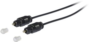 Kabel światłowodowy Toslink wtyk Toslink na wtyk Toslink 0,5 m, średnica kabla: 2,2 mm Kabel Toslink - LWL, wtyk / wtyk, Gold Tip, O 2.2 mm, czarny, 0.5 m