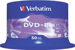 Verbatim DVD+R 4,7 GB 16x 50 szt. na szpuli DVD+R Verbatim 43550 50 szt.