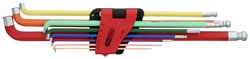 Zestaw kluczy imbusowych z końcówką kulistą, odgięty o 108°, 9-cz Zestaw kluczy trzpieniowych KS Tools 151.4560 1514560
